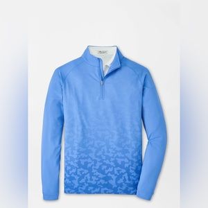 Peter Millar Blue Zip Up Sweater